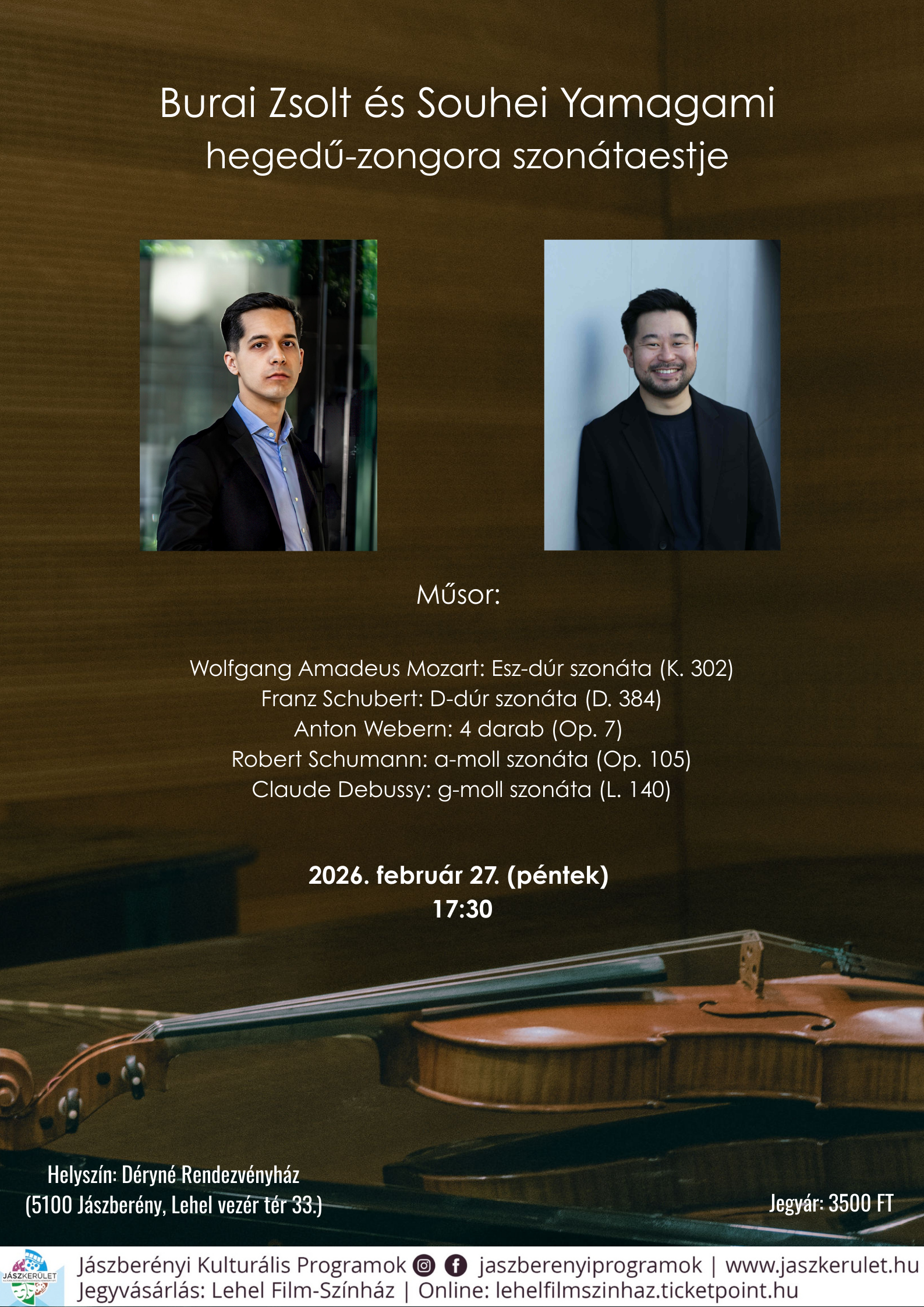 BURAI ZSOLT és SOUHEI YAMAGAMI hegedű-zongora szonátaestje